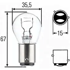 HELLA 8GD 004 772-121 8GD 004 772-121 (01340 / 3430003 / P21) лампа галогеновая p21 / 4w baz15d 21w