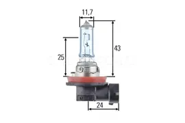 Лампа галогенная H8 12V 35W PGJ19-1 Halogen +30% (увеличенная светоотдача на 30%) HELLA (8GH008356151) 8GH008356-151 в Новосибирске