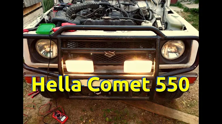 Auxiliary headlamps Hella comet 550 on Suzuki Samurai
