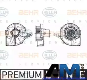 Вентилятор отопителя Фольксваген Поло Седан 1.6 (105 л.с.) 8EW009157131 Behr-hella-0