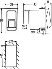 Кнопка многофункциональная II+I-0 6RH007832461 Hella