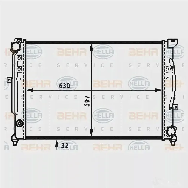 Радиатор охлаждения двигателя HELLA 1ZDMV 45628 8mk376715334 _BEHR HELLA SERVICE_